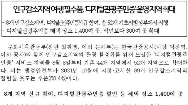 '디지털 관광주민증' 담양·완도·고흥까지 확대